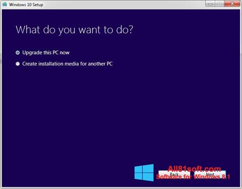 Ekrano kopija Media Creation Tool Windows 8.1