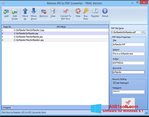Ekrano kopija Image To PDF Converter Windows 8.1