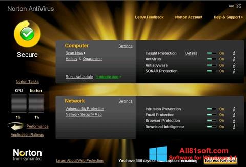 Ekrano kopija Norton AntiVirus Windows 8.1