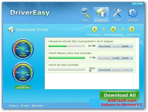 Ekrano kopija Driver Easy Windows 8.1