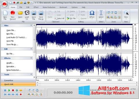 Ekrano kopija Free Audio Editor Windows 8.1
