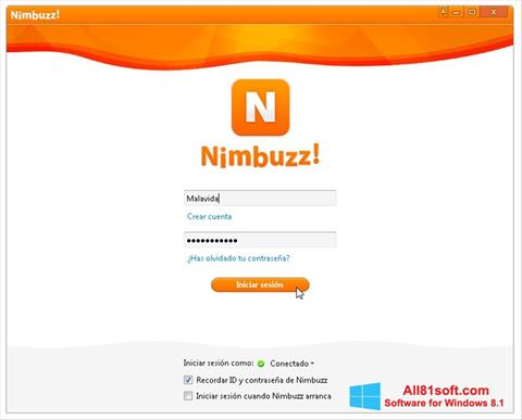 Ekrano kopija Nimbuzz Windows 8.1