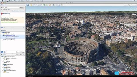 Ekrano kopija Google Earth Windows 8.1