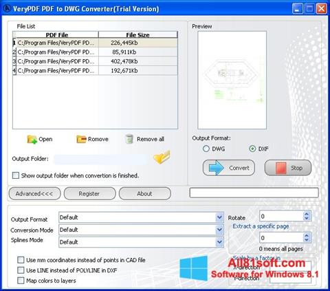 Ekrano kopija PDF to DWG Converter Windows 8.1