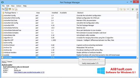 Ekrano kopija ActivePerl Windows 8.1