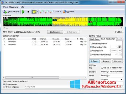 Ekrano kopija MP3 Cutter Windows 8.1
