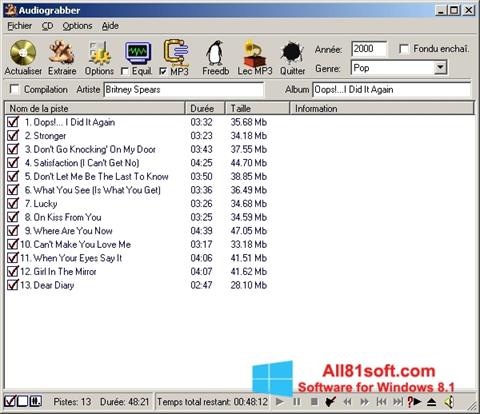 Ekrano kopija Audiograbber Windows 8.1