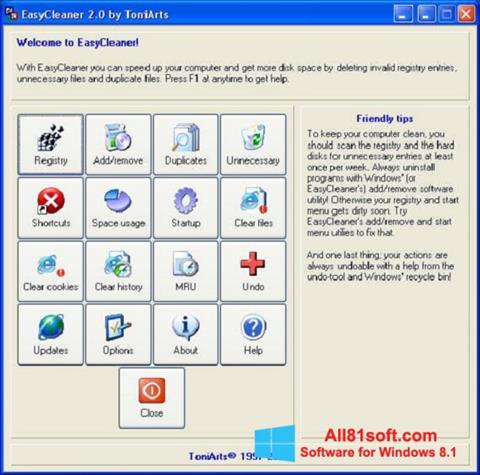 Ekrano kopija EasyCleaner Windows 8.1