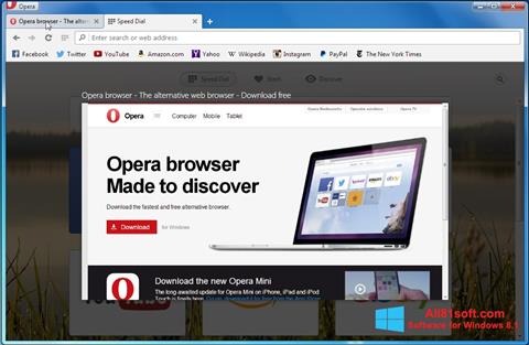 Ekrano kopija Opera Developer Windows 8.1