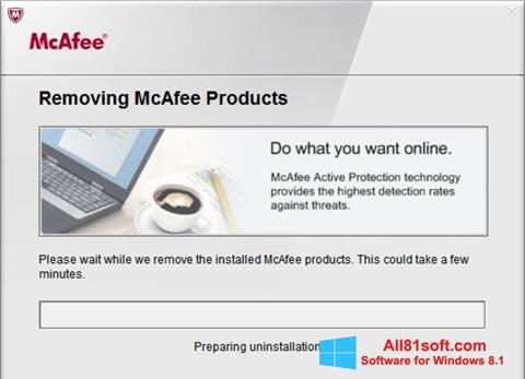 Ekrano kopija McAfee Consumer Product Removal Tool Windows 8.1
