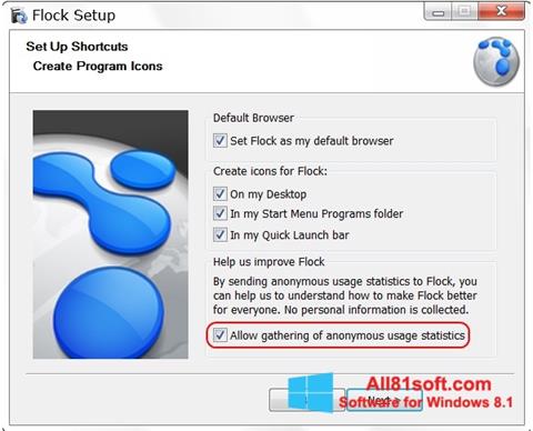 Ekrano kopija Flock Windows 8.1