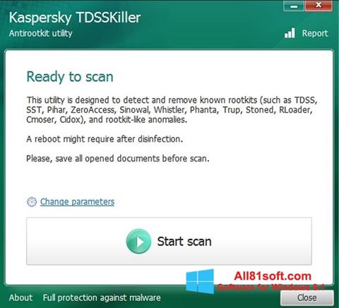 Ekrano kopija Kaspersky TDSSKiller Windows 8.1