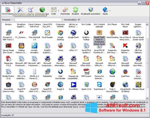 Ekrano kopija Revo Uninstaller Windows 8.1