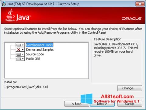 Ekrano kopija Java Development Kit Windows 8.1