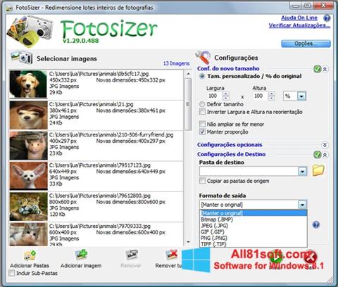 Ekrano kopija Fotosizer Windows 8.1