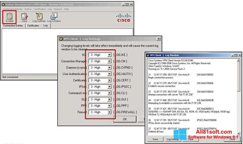 Ekrano kopija Cisco VPN Client Windows 8.1