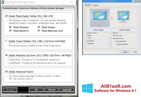 Ekrano kopija Easy Display Manager Windows 8.1