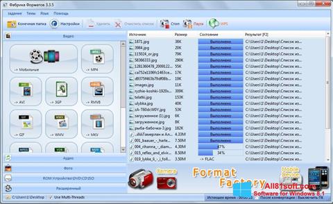 Ekrano kopija Format Factory Windows 8.1