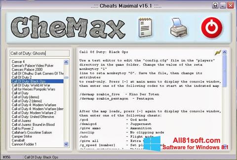 Ekrano kopija CheMax Windows 8.1
