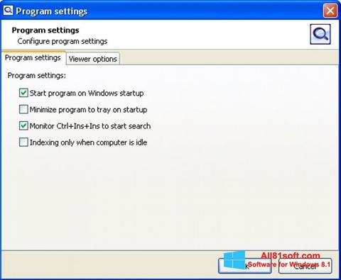 Ekrano kopija SearchInform Windows 8.1