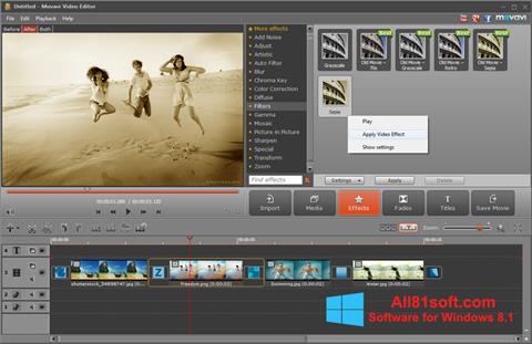 Ekrano kopija Movavi Video Editor Windows 8.1