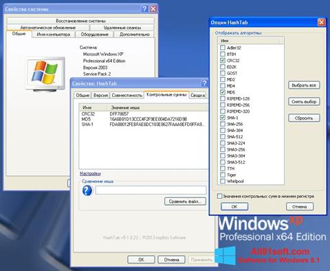 Ekrano kopija HashTab Windows 8.1